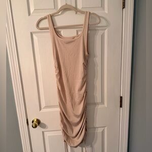 Ribbed, tan, adjustable dress